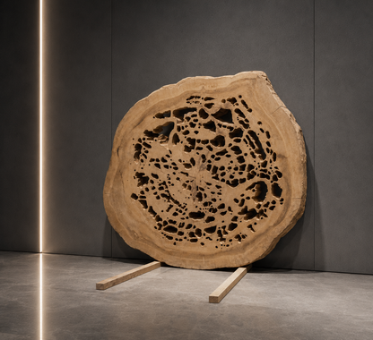 屋久杉 輪切り 940×850 - Yakusugi Round Slab -