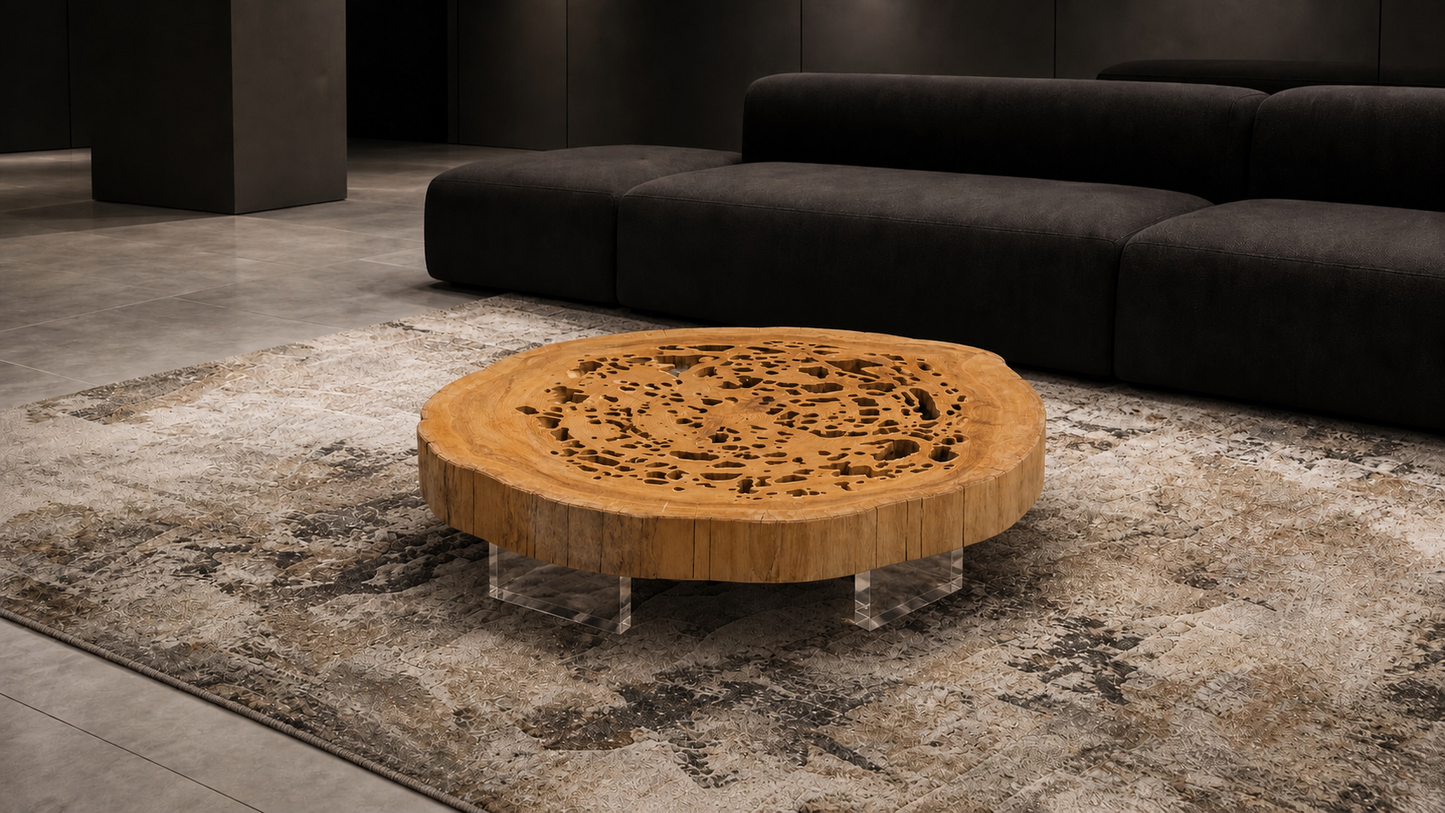 屋久杉 輪切り 940×850 - Yakusugi Round Slab -
