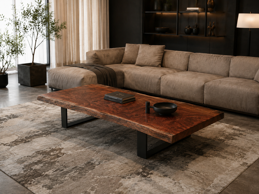 ブビンガ 一枚板テーブル 1625×800 - Bubinga Slab Table -