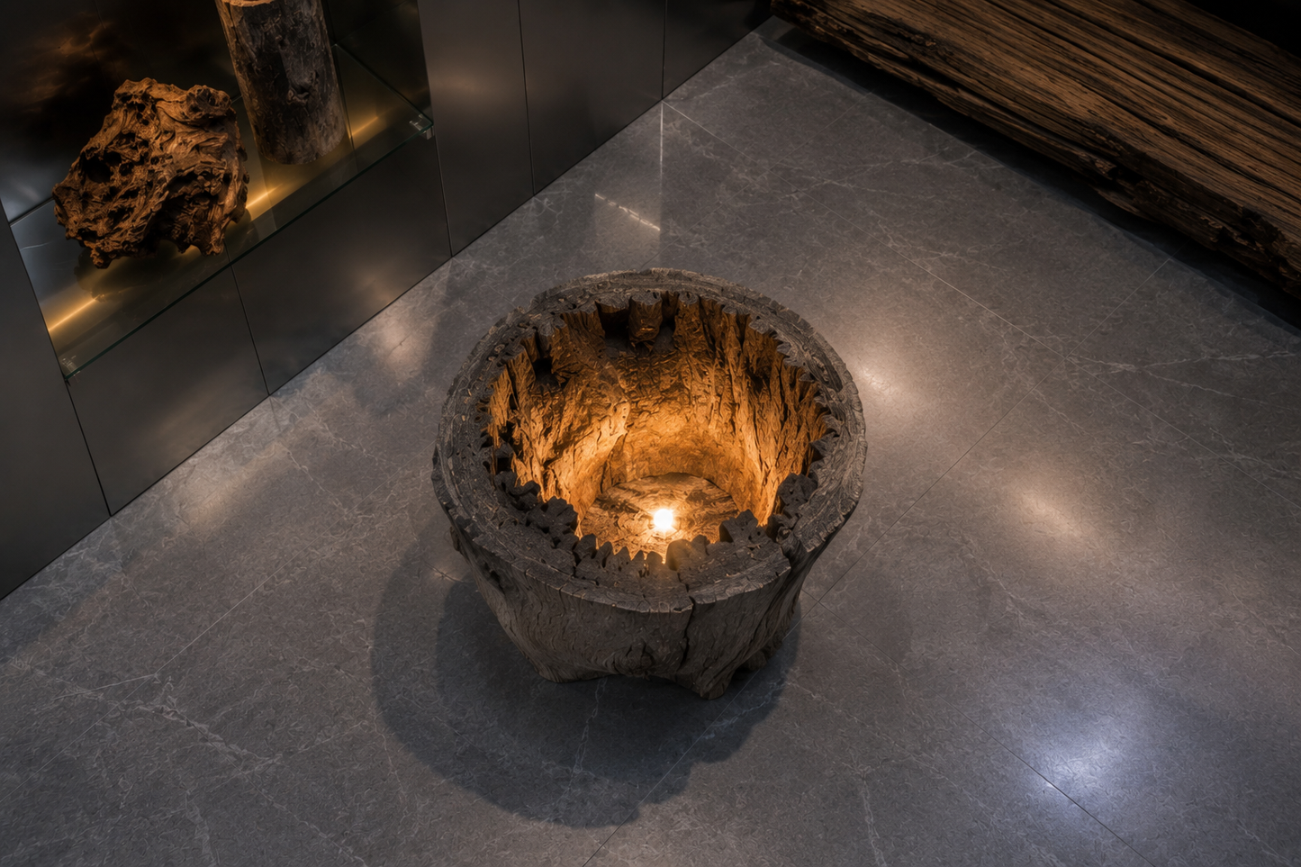 1000年チーク照明 No.2 - Vintage Teak Light Object -