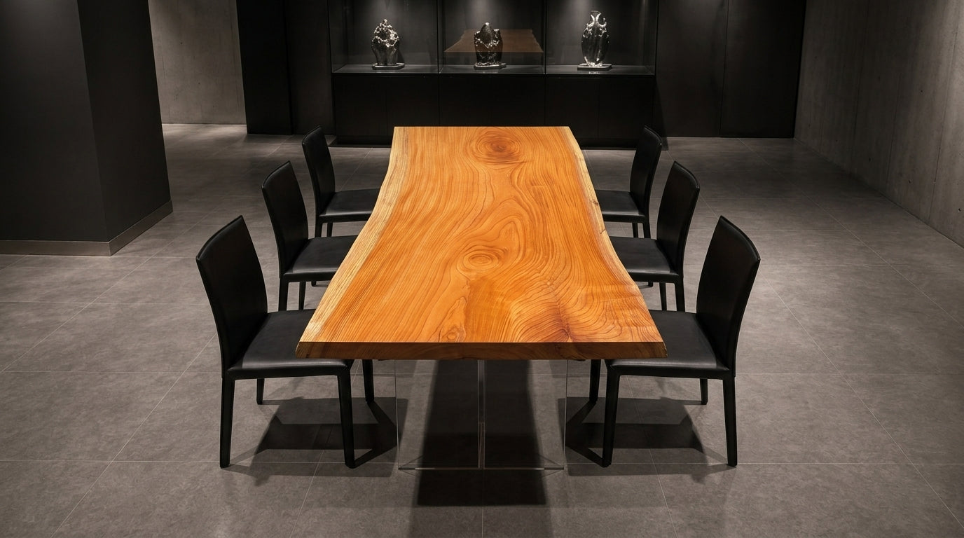 ケヤキ 一枚板ダイニングテーブル 2060×850 - Keyaki Dining Table No.17 -