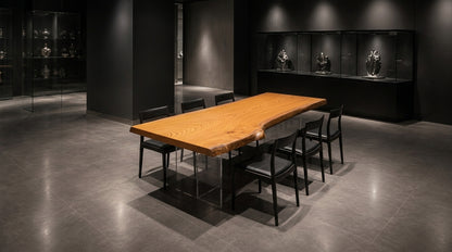 ケヤキ 一枚板ダイニングテーブル 2050×700 - Keyaki Dining Table No.9 -