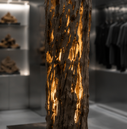 1000年チーク照明 - Vintage Teak Light Object -